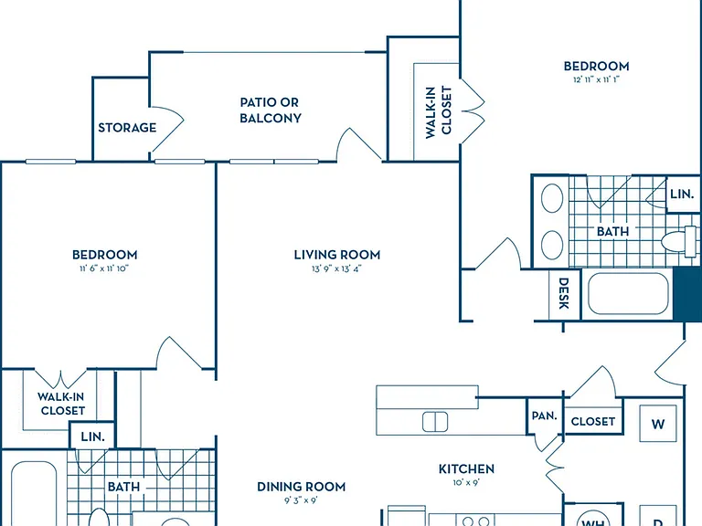 2 Bedroom | 2 Bath | 1074 SF 2 Bedroom | 2 Bath | 1074 SF