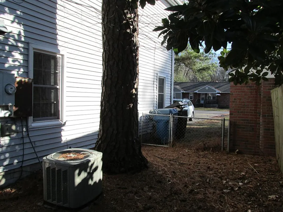 Small fenced yard