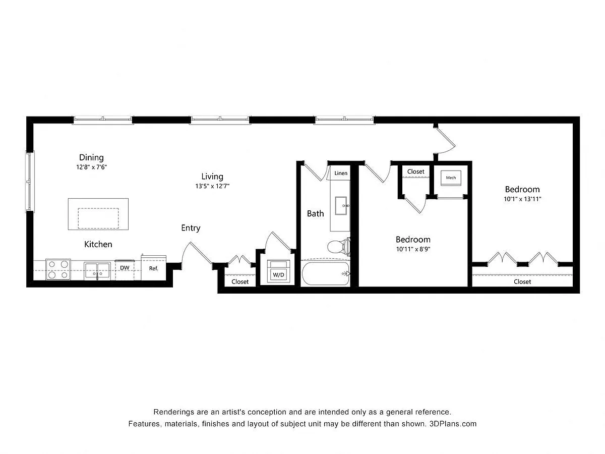 Floor plan Two Bedroom - 2IV