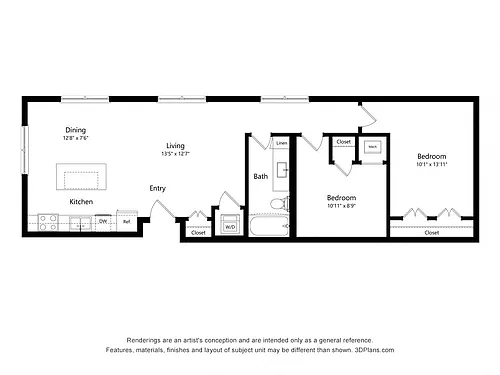 Floor plan Two Bedroom - 2IV