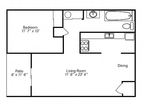 Floor plan 1-Bedroom