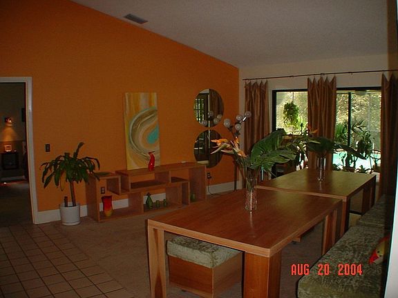 Formal living room turned into large dining area.