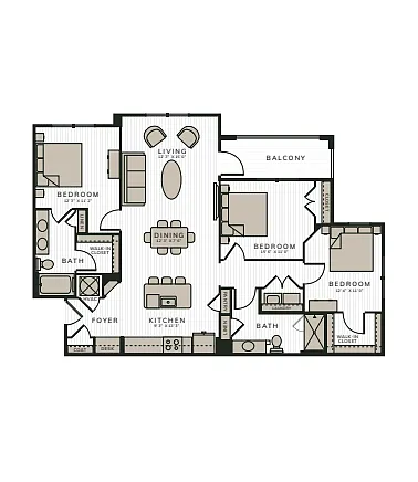 Floor plan The Paisley | 3 Bed | 2 Bath