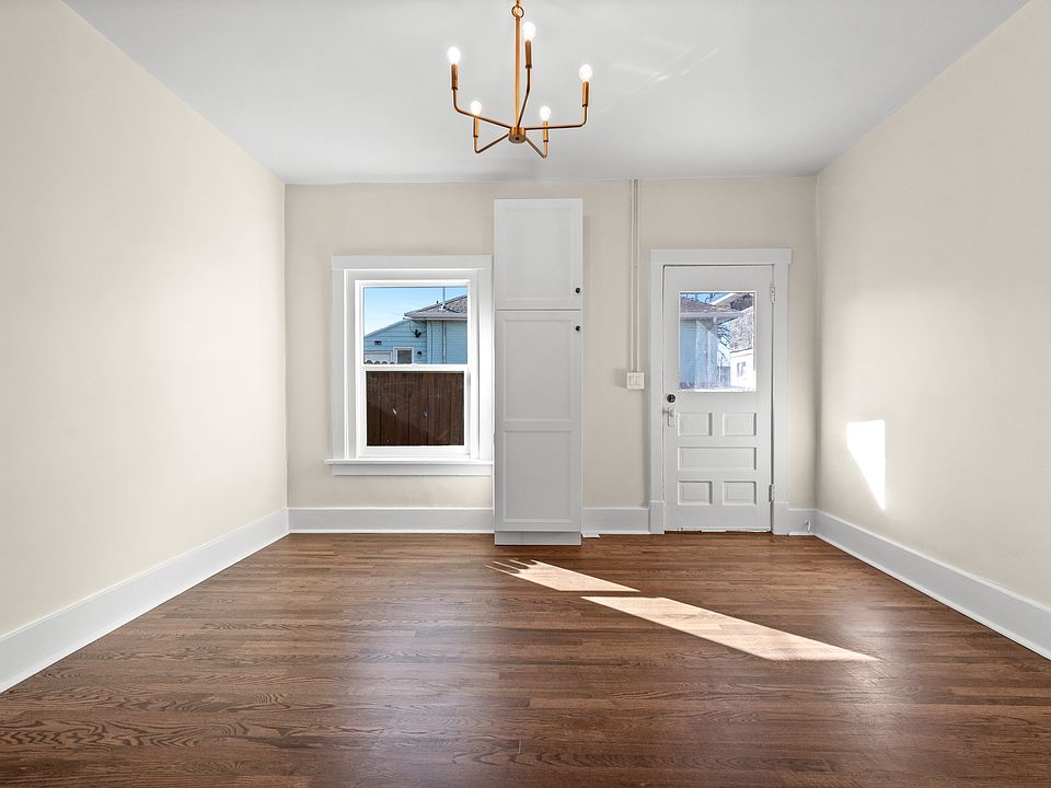 Living room with refinished orignal hard wood floors