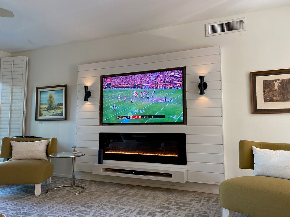 Large 60" TV with Spectrum channels included in rent. Fireplace