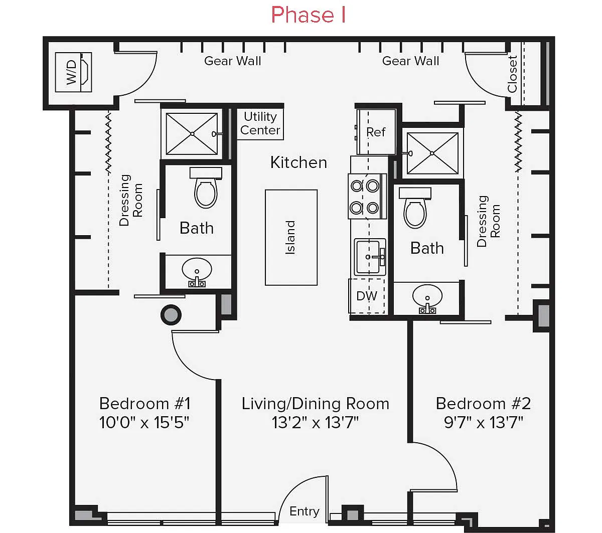 Floor plan B1V-1155sqft