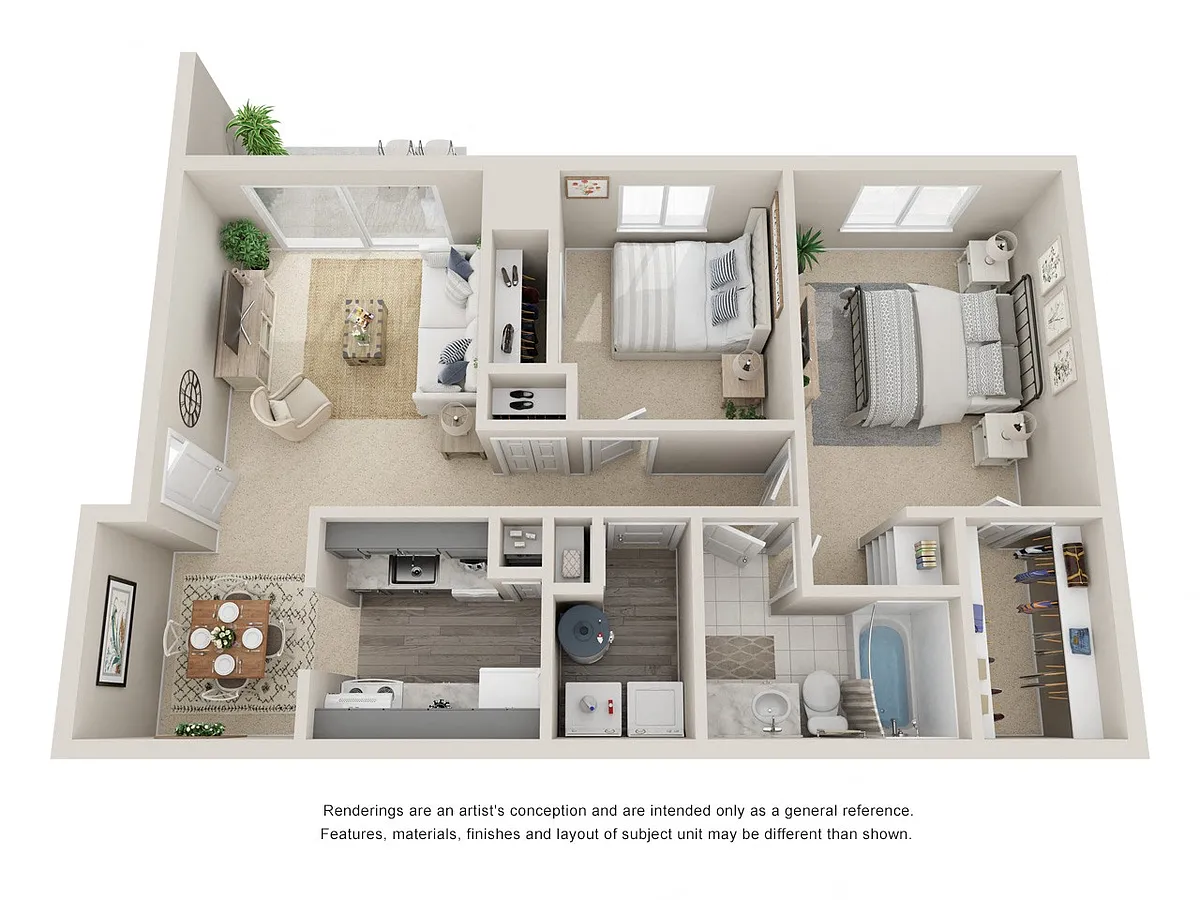 Floor plan 2 Bedroom 1 Bath