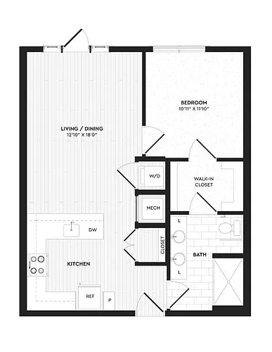 Floor plan A1 | 1 Bed | 1 Bath