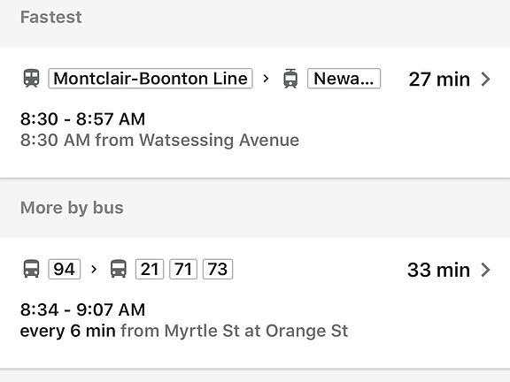 One block to Watseesing train station, 30 mintues (2 stops) 