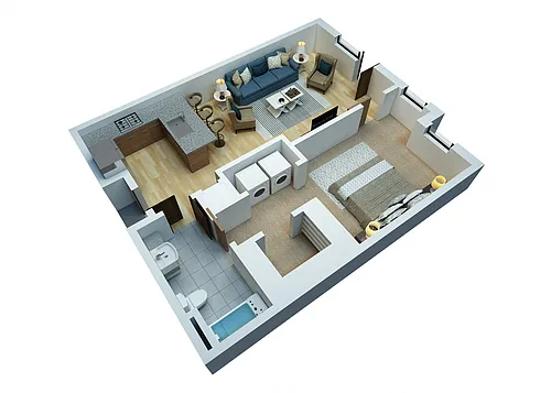 Floor plan 1 Bedroom 1 Bathroom