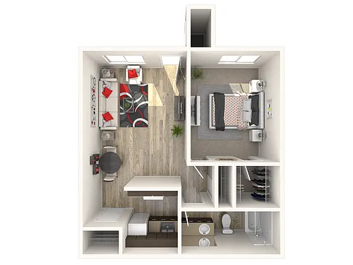 Floor plan Cedar (1x1)