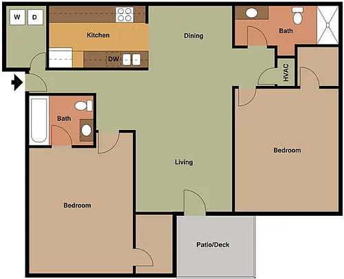 Floor plan Two Bedroom