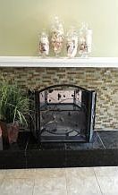 fireplace in kitchen