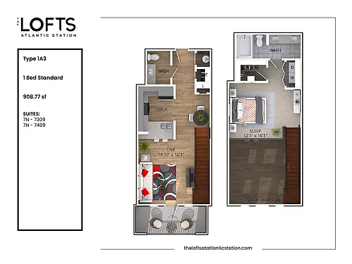 Floor plan 1A3 - 1 Bed Standard