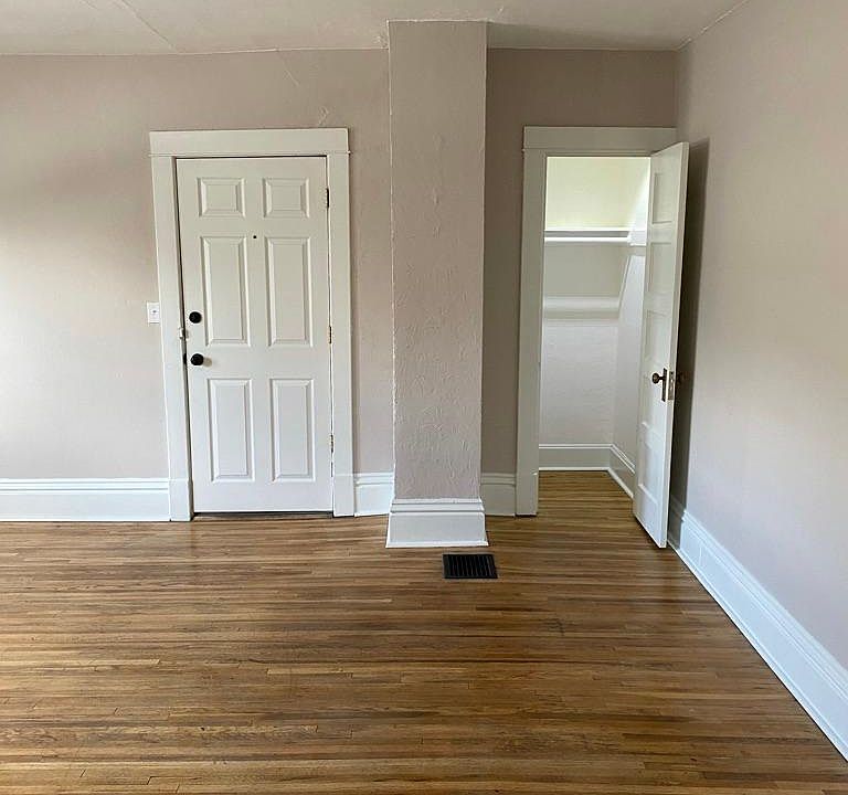 Front door and coat closet