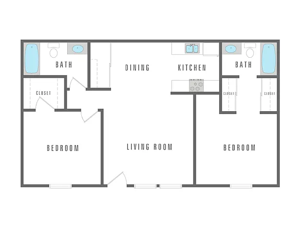 Floor plan 2 Bedroom 2 Bath