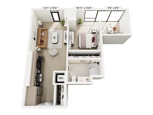 Floor plan 1B-3