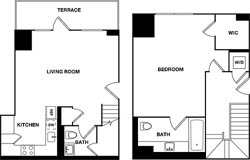Floor plan One Bedroom 2C