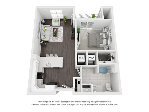 Floor plan 1 Bedroom - Type A