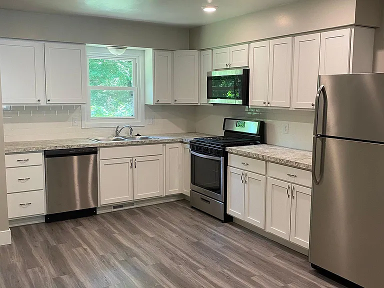 Kitchen with all new stainless steel appliances