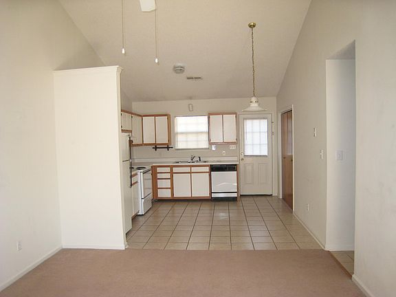 Kitchen with cathedral ceiling