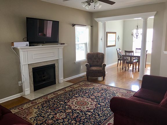 Living room with hardwood