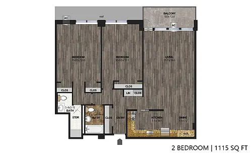 Floor plan The Shores - Two Bedroom (A)