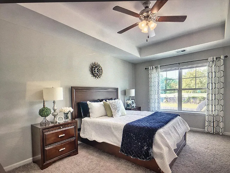master bedroom staged