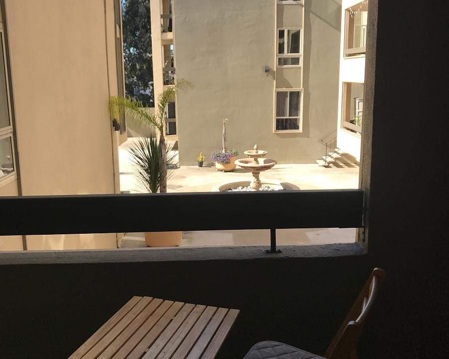 Private balcony with storage