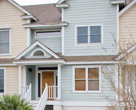 Front view of townhouse
