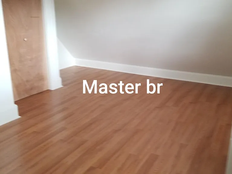 Large master bedroom with closet.