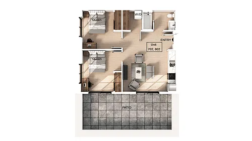 Floor plan Balcony 2 Bedroom
