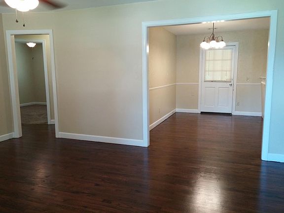 Entry, living room into dining