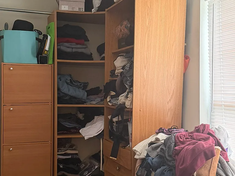 master closet, it is bigger than it looks