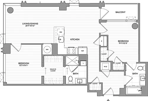 Floor plan 2-Bed-2-Bath-BC5