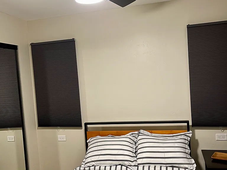 Blackout Window Treatments (Furniture not included).