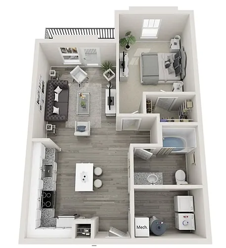 Floor plan 1BD / 1BA