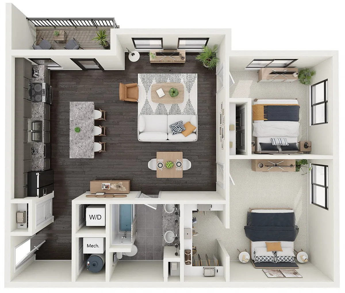 Floor plan Maple - Stacked Flat