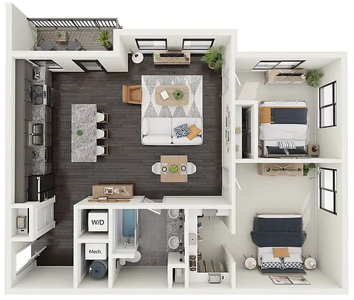 Floor plan Maple - Stacked Flat