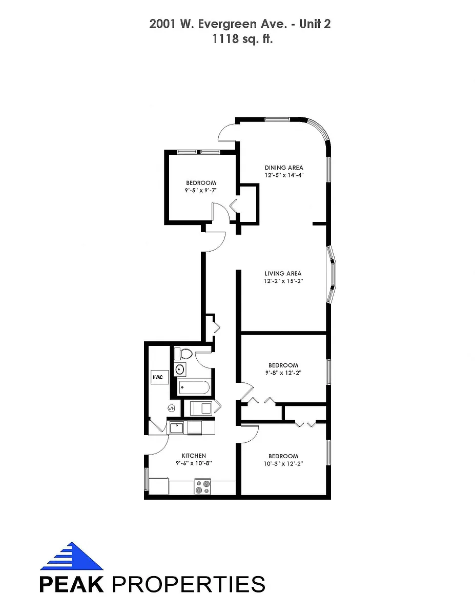 Floor plan 3 Bedroom - 1 Bathroom
