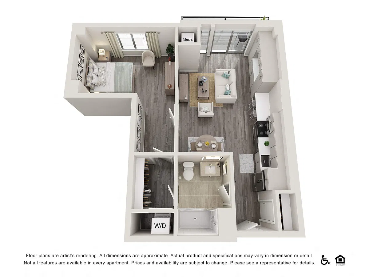 Floor plan 1 Bed E