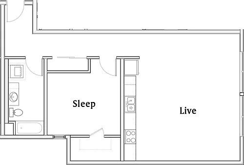 Floor plan 1 Bedroom I