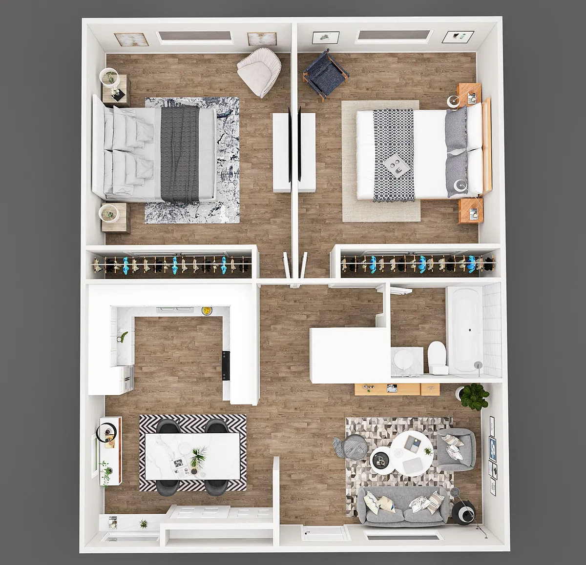 Floor plan 2 Bed 1 Bath