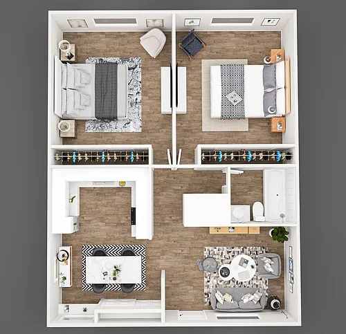 Floor plan 2 Bed 1 Bath