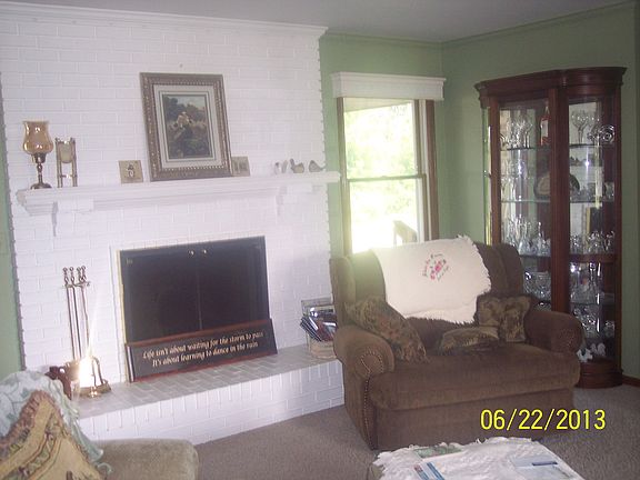 Natural fireplace in living room