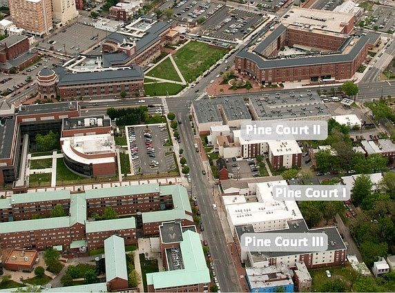 Aerial view across from VCU campus
