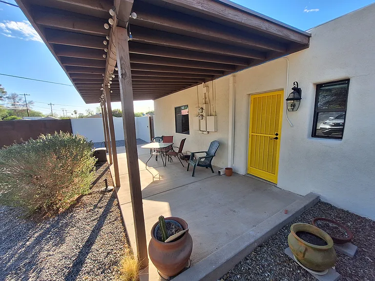 Back patio off the kitchen.