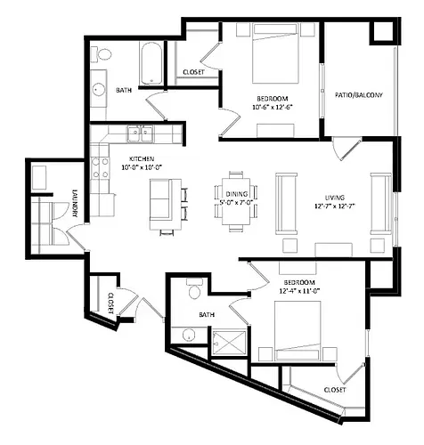 Floor plan 2 Bedroom K2