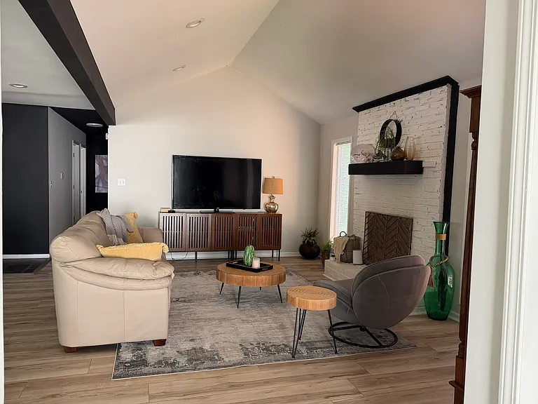 Large Open Concept Living area with Vaulted Ceilings