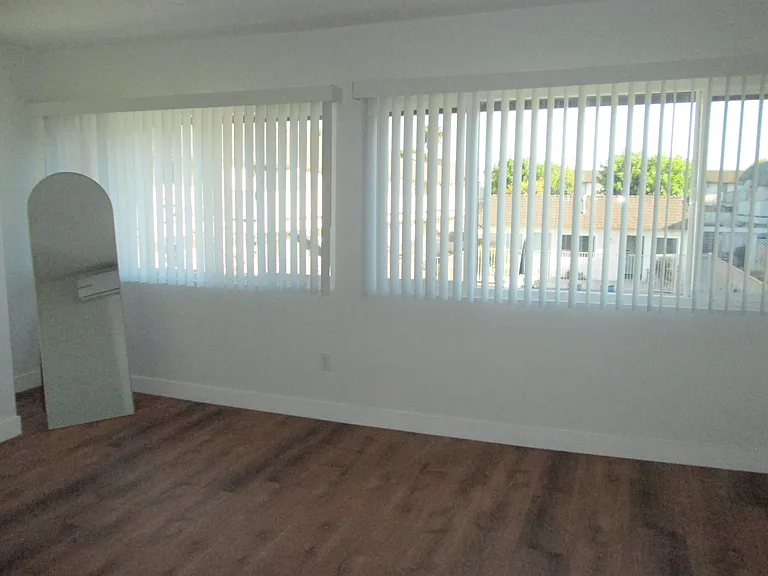 Brand New 1Bedroom+1Bath - Bedroom (center) - Room-length windows overlooking pool